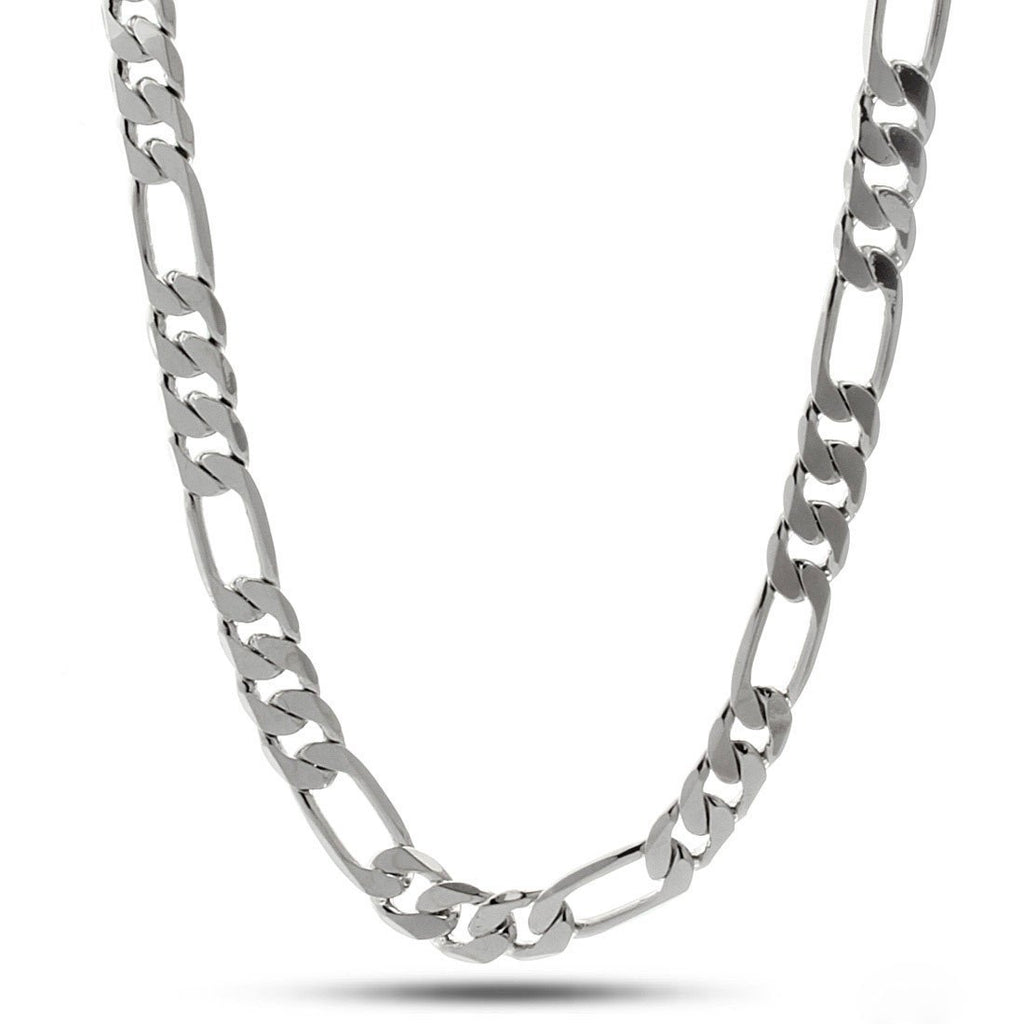 Gold Plated / White Gold / 18" 10mm Italian Figaro Chain CHX08921-Silver-18