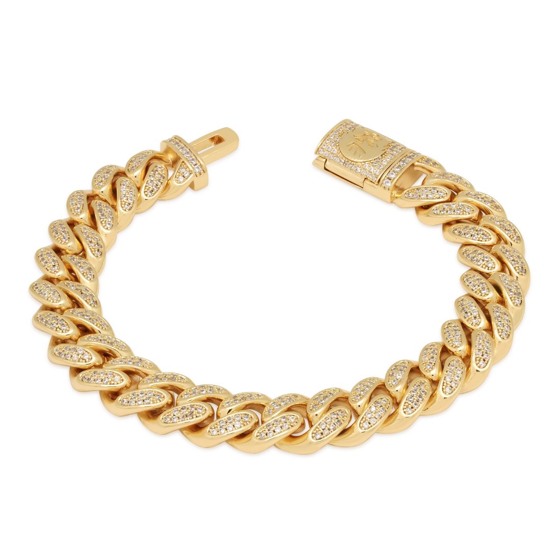 12mm Iced Miami Cuban Link Bracelet Hip Hop Bracelets – King Ice