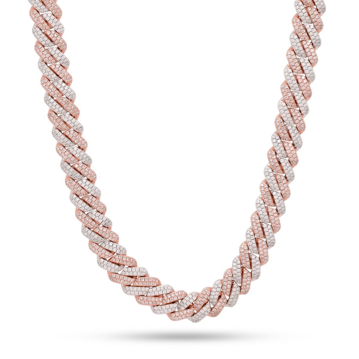 Rose gold diamond cuban link chain Clearance