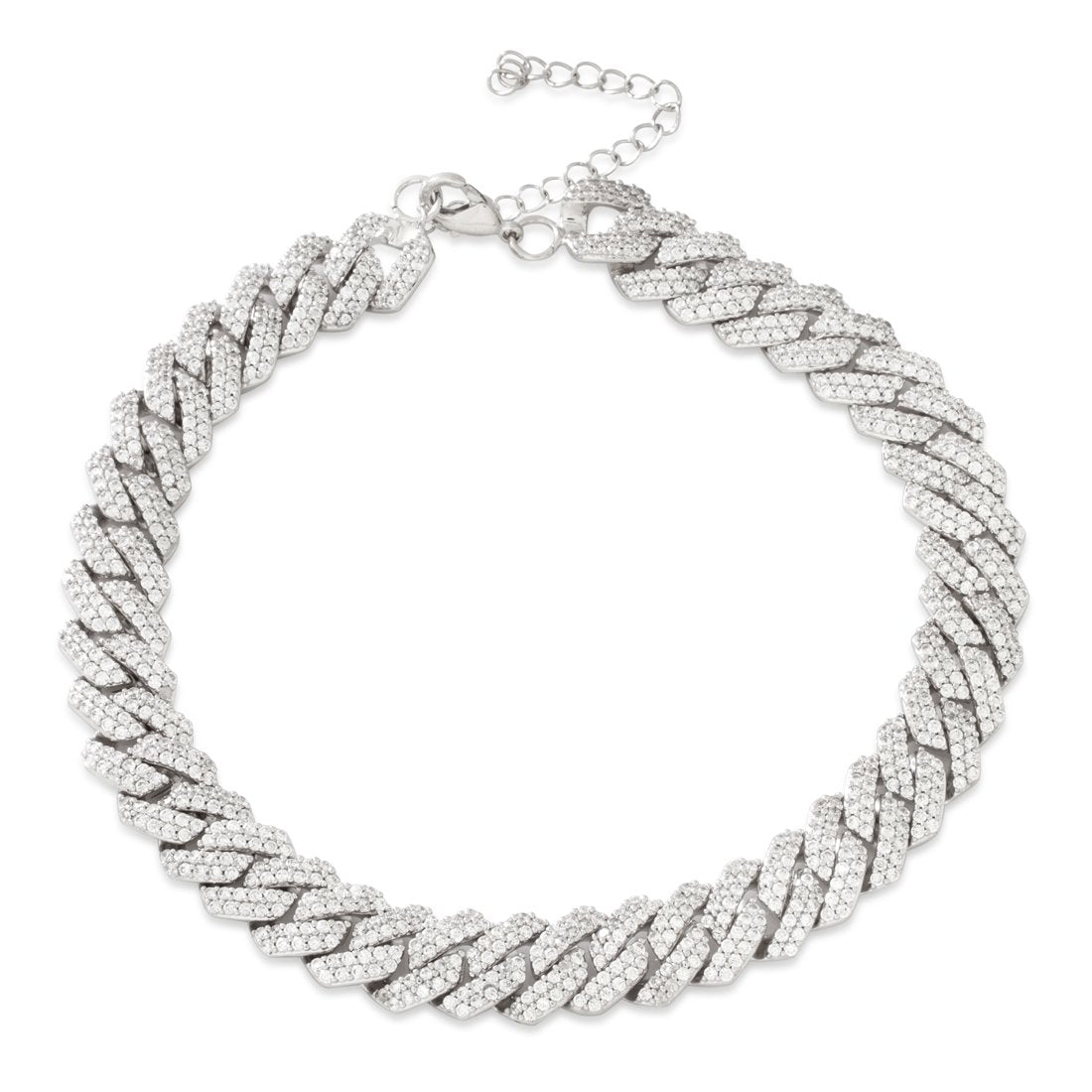 15mm Iced Diamond-Cut Miami Cuban Link Choker Chain King Ice
