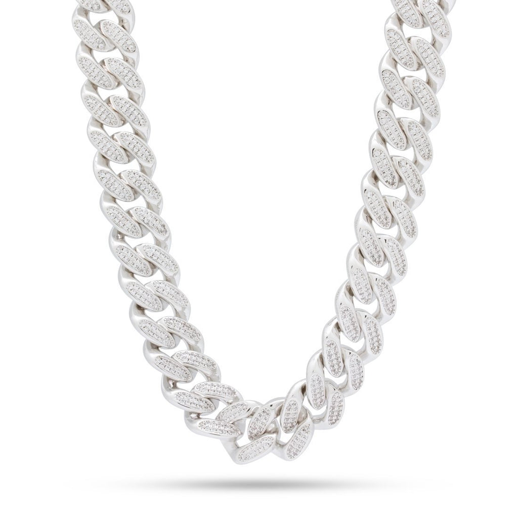 Gold Plated / White Gold / 18" 18mm Classic Iced Miami Cuban Chain CHX11381-Silver-18-sale