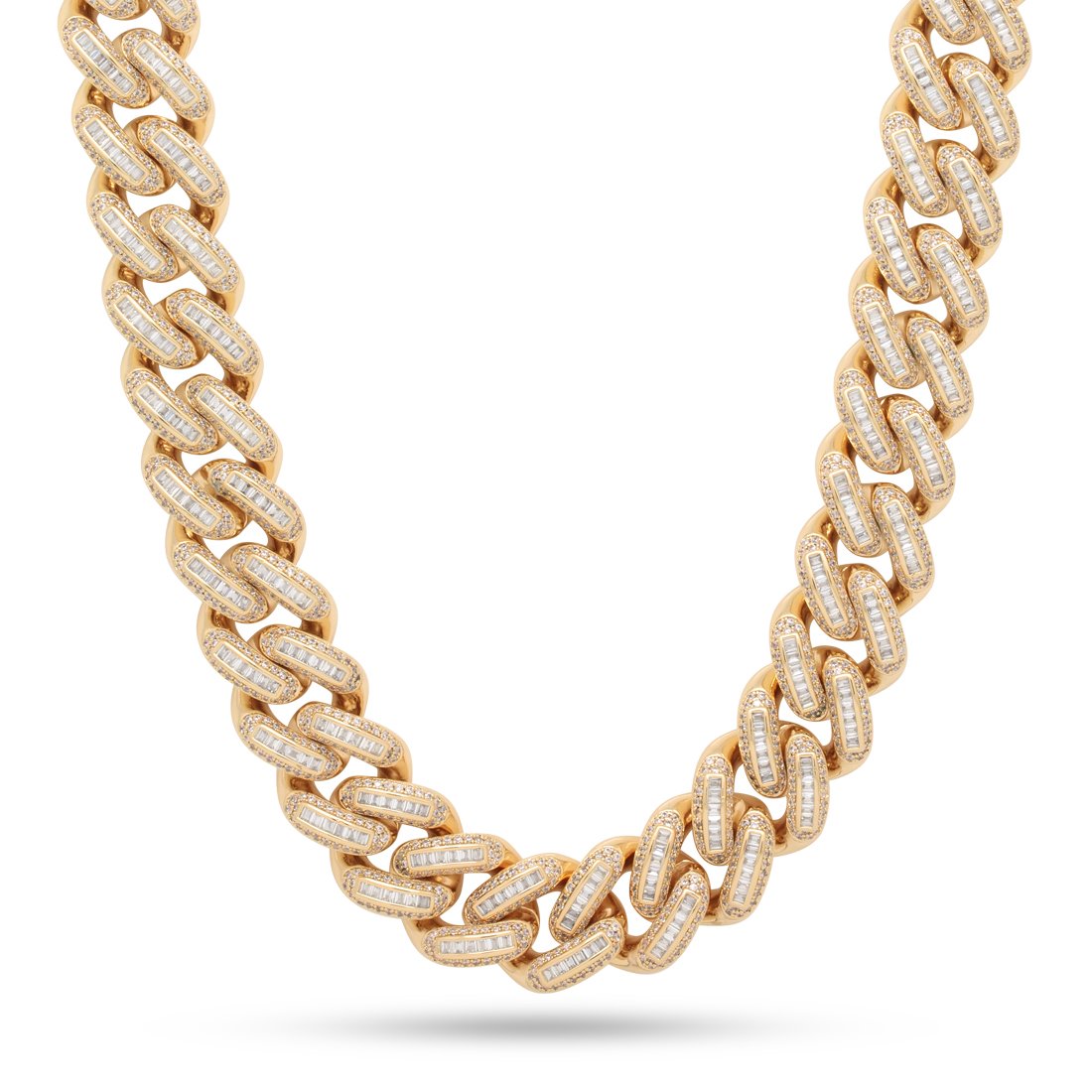Gold Plated / 14K Gold / 18" 18mm Iced Baguette Miami Cuban Chain CHX14104-GOLD-18