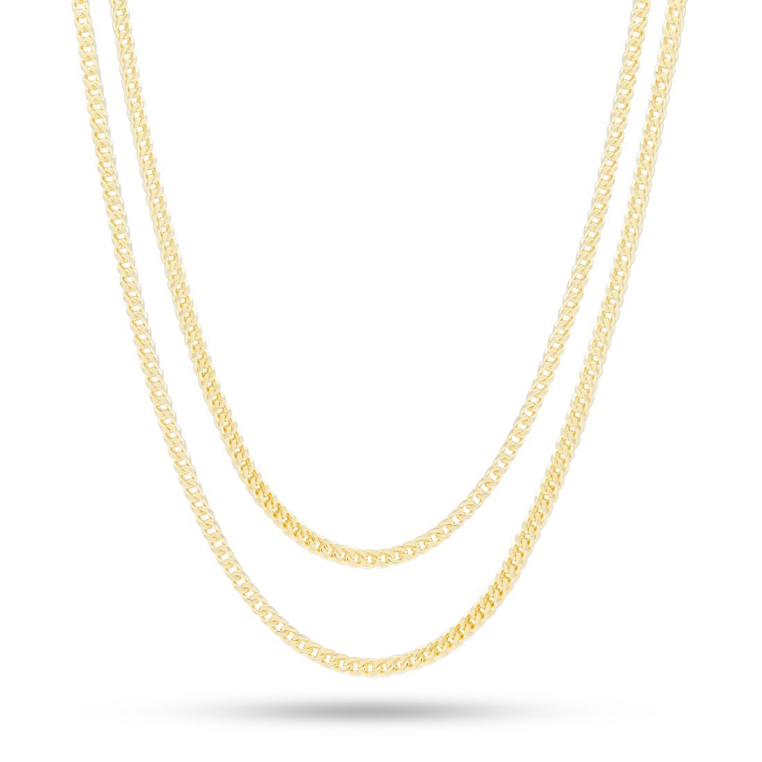 3mm Franco Chain Choker Set  in  Gold Plated / 14K Gold / 18