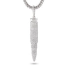 White Gold .223 Caliber Bullet Necklace NKX12032-Silver