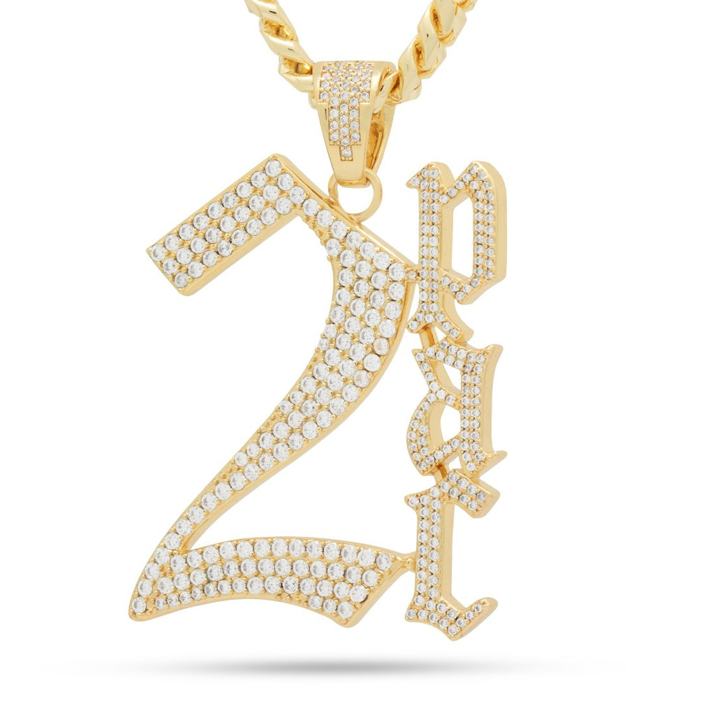 14K Gold / XL 2pac x King Ice - 2Pac Classic Necklace NKX14294-LG-GOLD