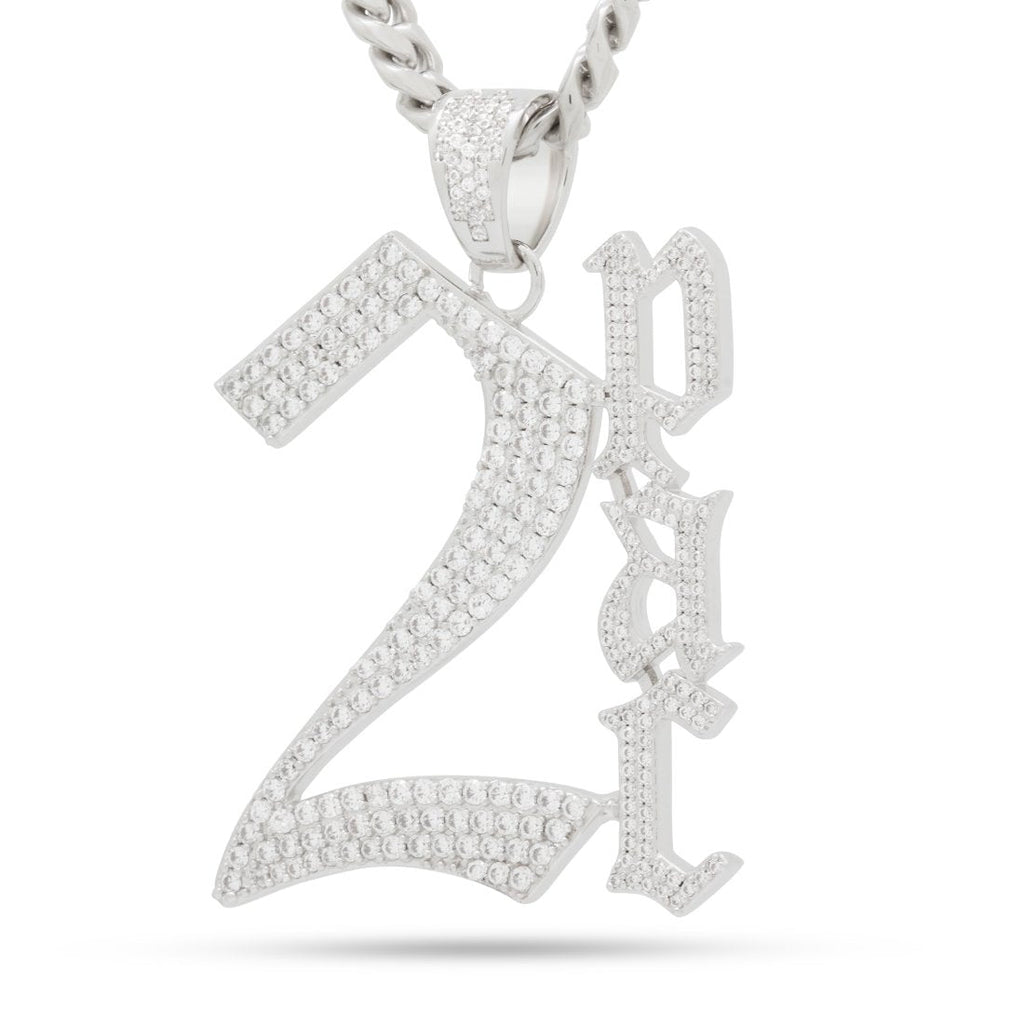 White Gold / XL 2pac x King Ice - 2Pac Classic Necklace NKX14294-LG-SILVER