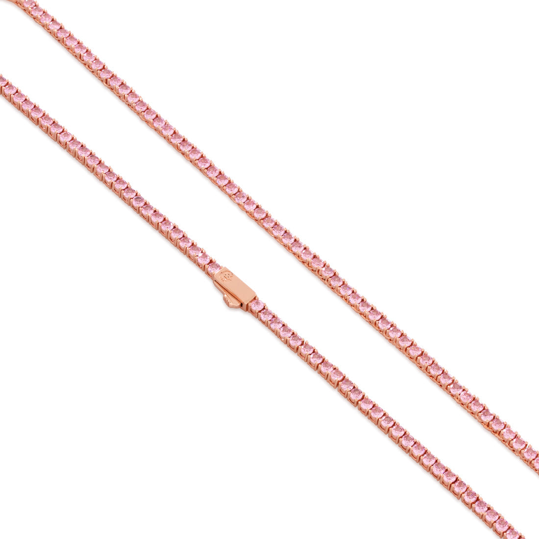 King Ice 5mm Pink Gold Single Row Tennis Chain