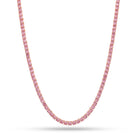 Gold Plated / Rose Gold / 18" 4mm Pink Tennis Chain