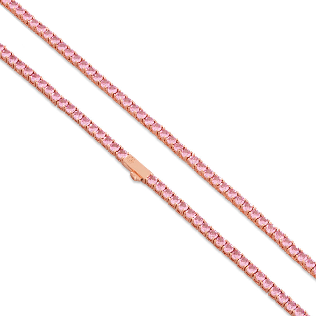 4mm Pink Tennis Chain Hip Hop Jewelry King Ice