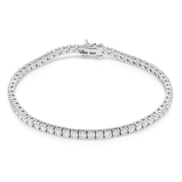 Gold Plated / White Gold / 8" 4mm Tennis Bracelet BRX14004-Silver