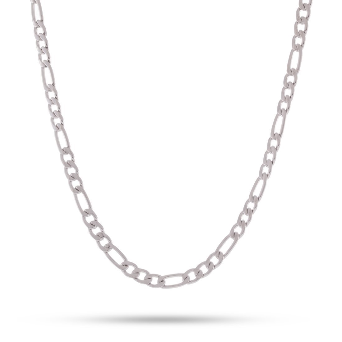 Gold Plated / White Gold / 18" 5mm Figaro Chain CHX08907-Silver-18