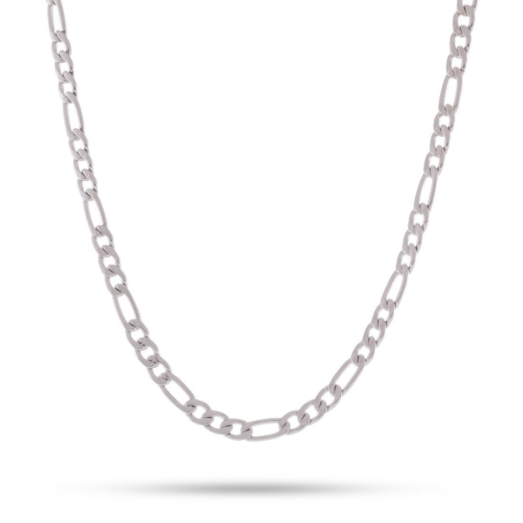 Gold Plated / White Gold / 18" 5mm Figaro Chain CHX08907-Silver-18