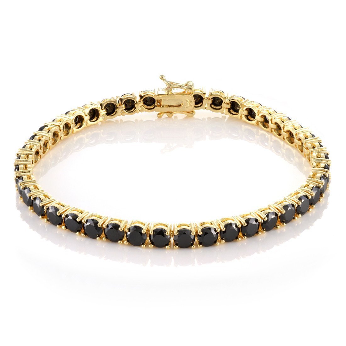 Gem Stone King Black Onyx 18K Yellow Gold Plated India