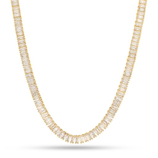 Gold Plated / 14K Gold / 18" 6mm Baguette Tennis Chain