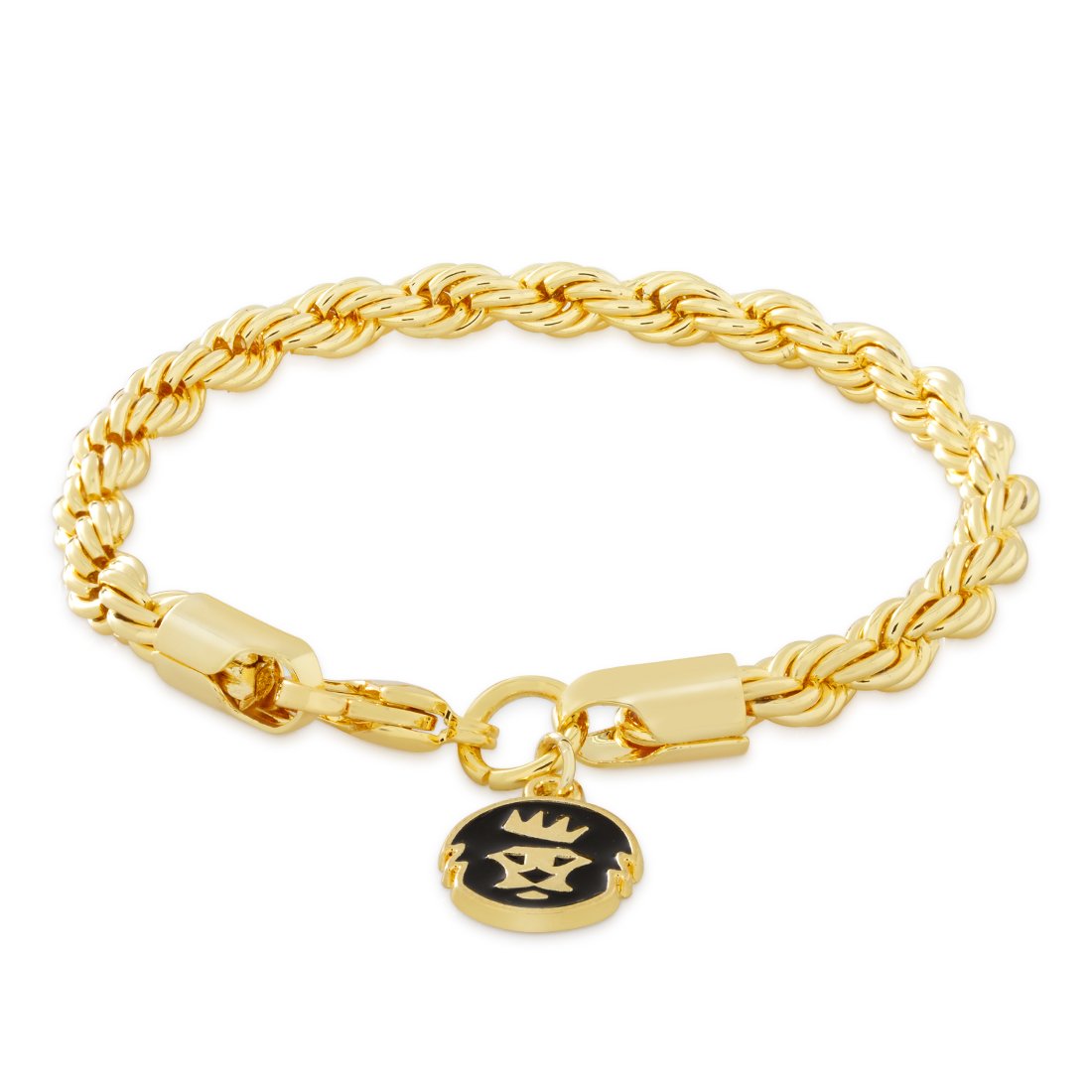 5mm Rope Bracelet | Hip Hop Bracelets | King Ice Gold Plated / 14K Gold / 7