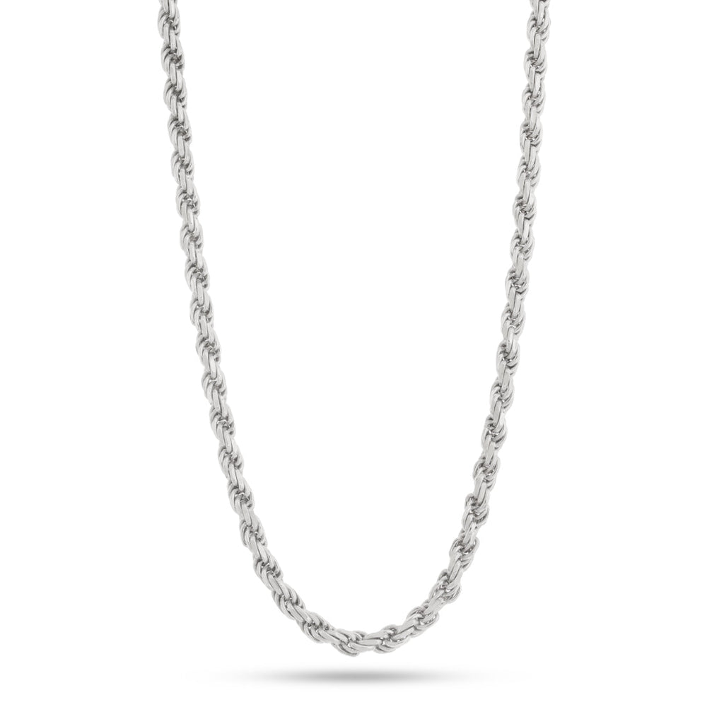 Sterling Silver / White Gold / 22" 6mm Rope Chain