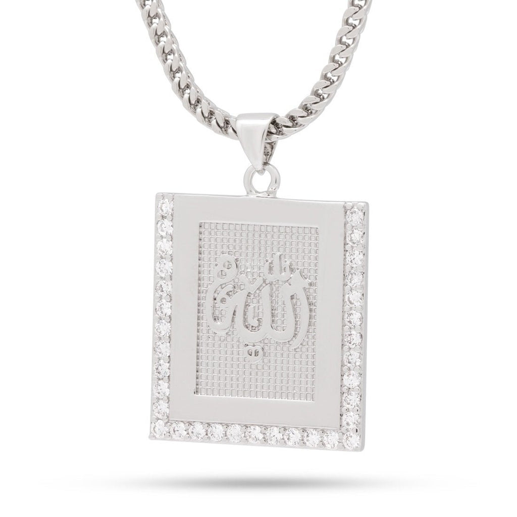 White Gold The Allah Frame Necklace NKX13378