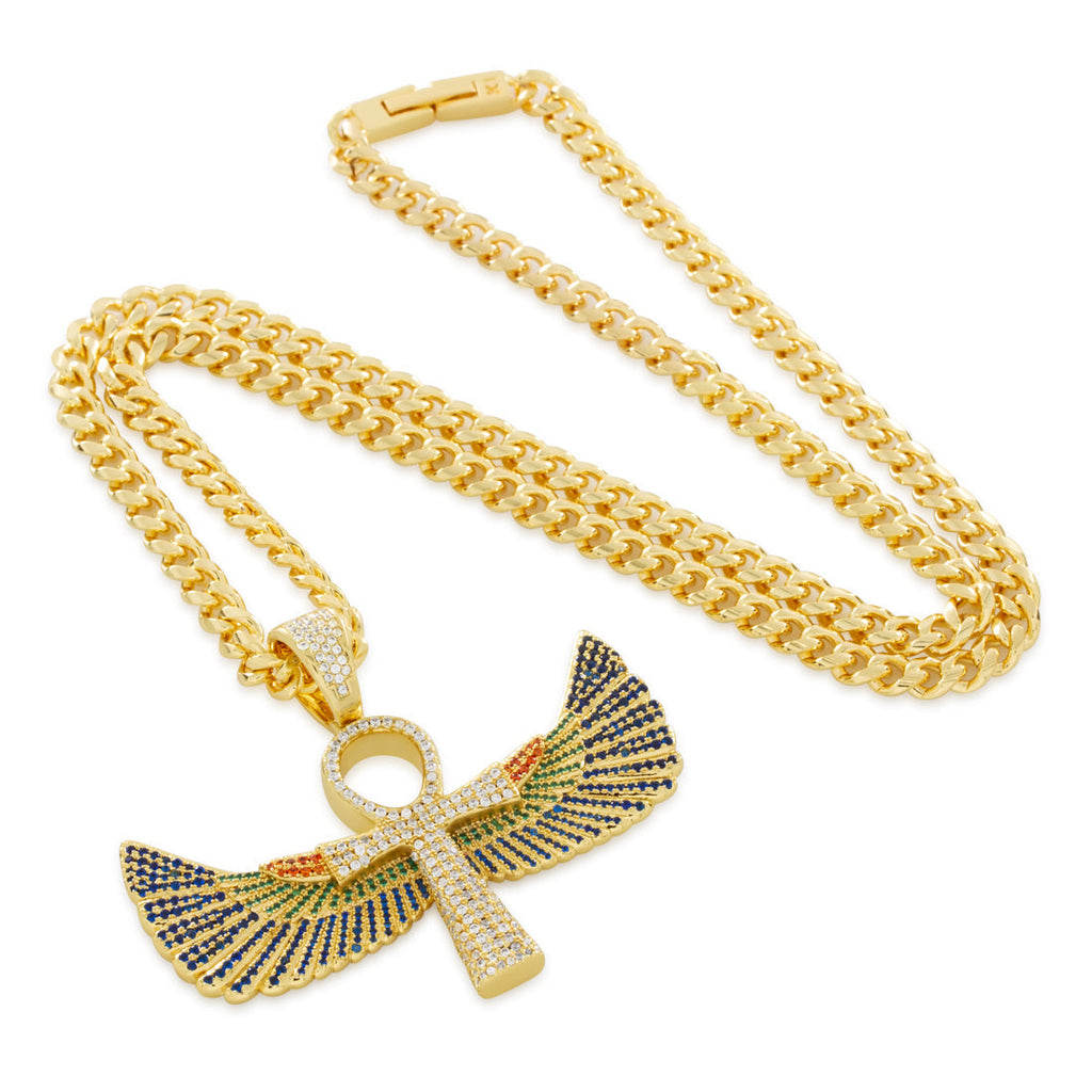 1.9" / 14K Gold Ankh of Isis Necklace