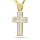 14K Gold Baguette Cut Cross Necklace NKX14255-GOLD
