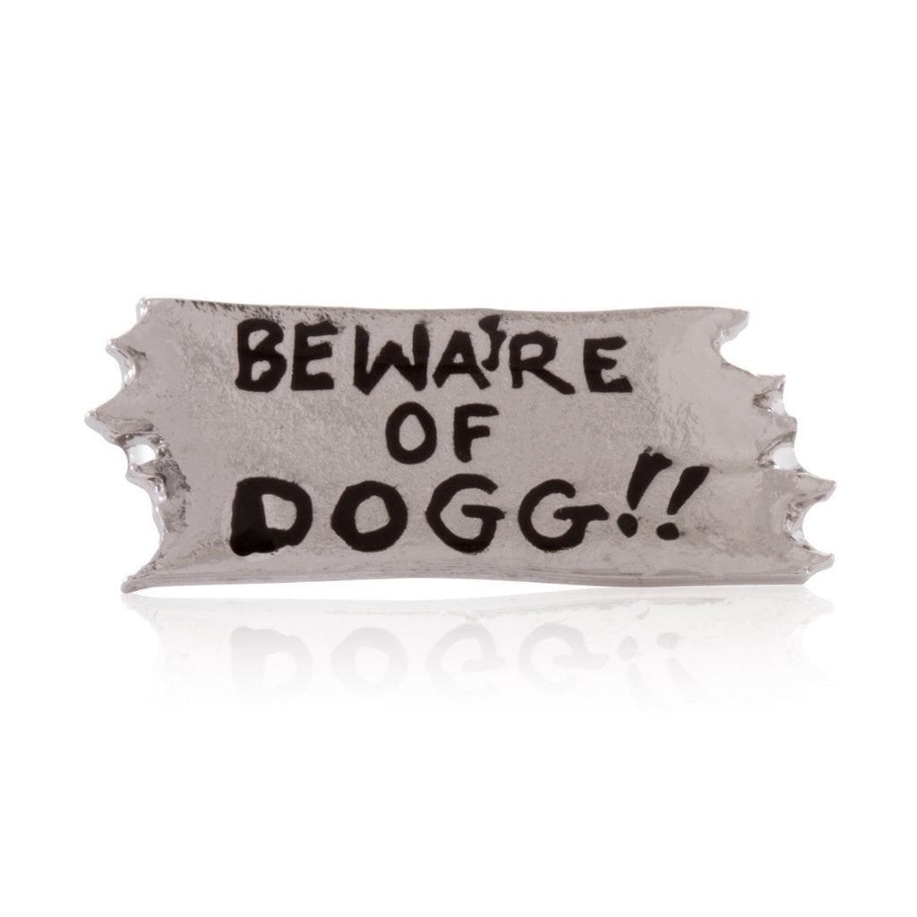 White Gold Snoop Dogg x King Ice - Beware of Dogg Pin ACX12916-Silver