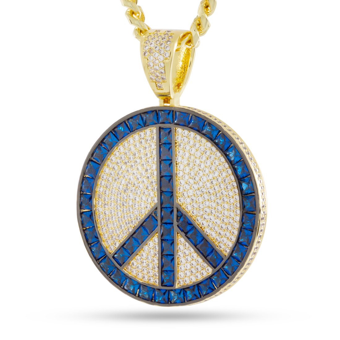 Blue Peace Sign Necklace