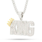 White Gold / M Snoop Dogg x King Ice - Crowned King Necklace NKX12985-Silver
