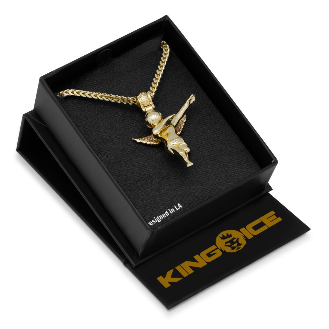 14K Gold / M Dabbing Angel Necklace NKX14074