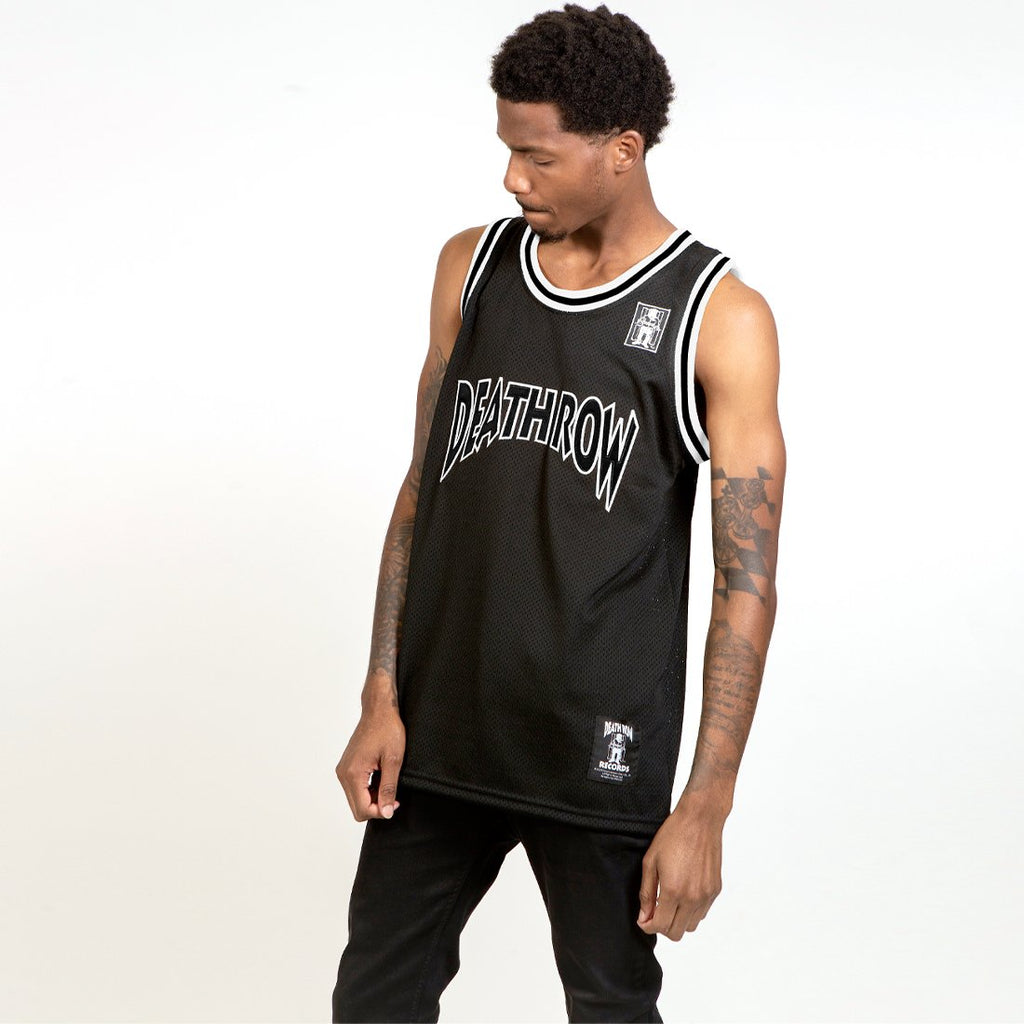 Black / S Death Row Records x King Ice - Crew-Neck Basketball Jersey APX11046-Small