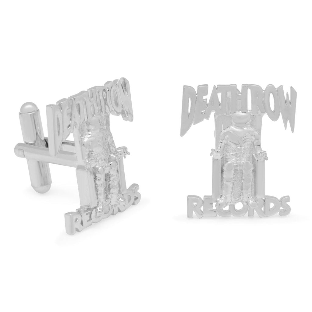 White Gold Death Row Records x King Ice - Death Row Cufflinks ACX14019-silver