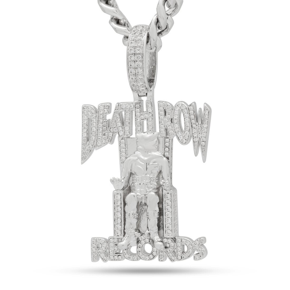 White Gold / L Death Row Records x King Ice Iced Necklace NKX14135