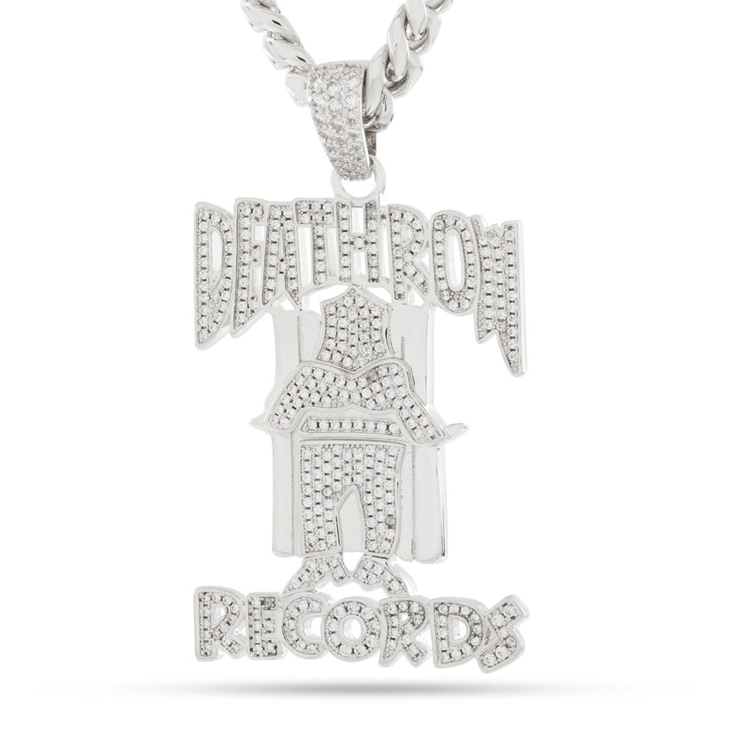 Gold Plated / White Gold / 2.5" Death Row Records x King ice - OG Death Row Logo Necklace