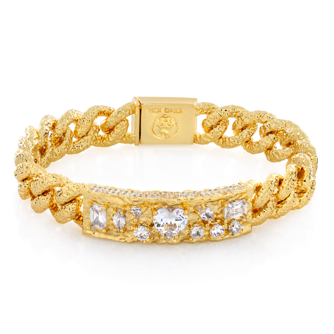 Gold Plated / 14K Gold / 8" Diamond in the Rough ID Bracelet