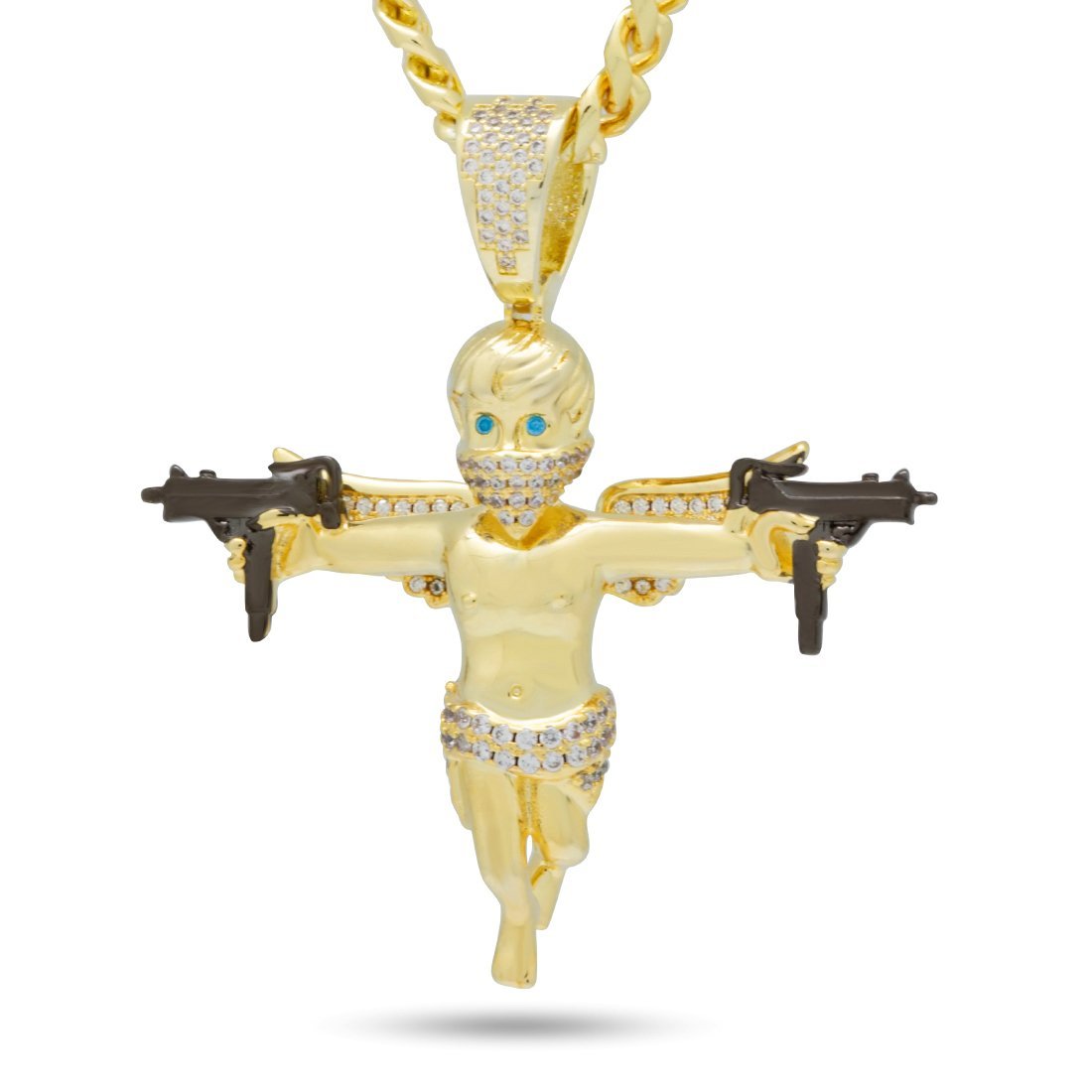 Dual Uzi Angel Necklace Hip Hop Necklaces King Ice