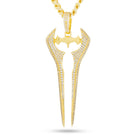 14K Gold / 2.7" Halo x King Ice - Energy Sword Necklace NKX14302-GOLD