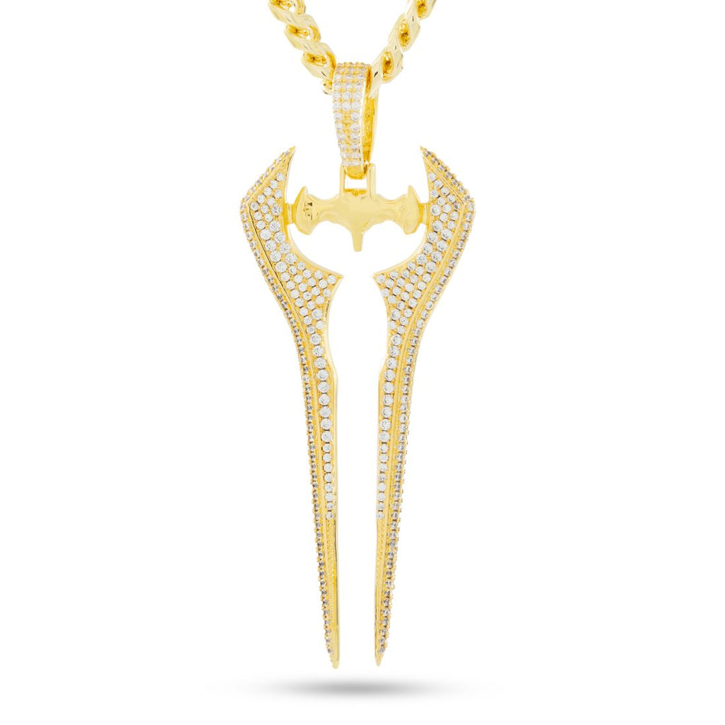 14K Gold / 2.7" Halo x King Ice - Energy Sword Necklace NKX14302-GOLD