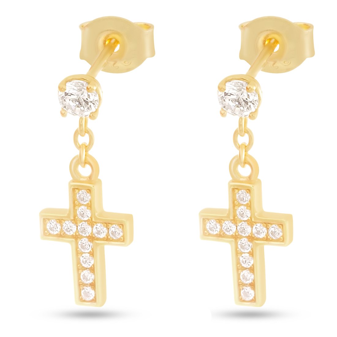 Iced out cross earrings Clearance