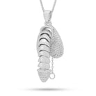 White Gold / S Iced Erotic Erecting Penis Necklace NKX13014-Silver