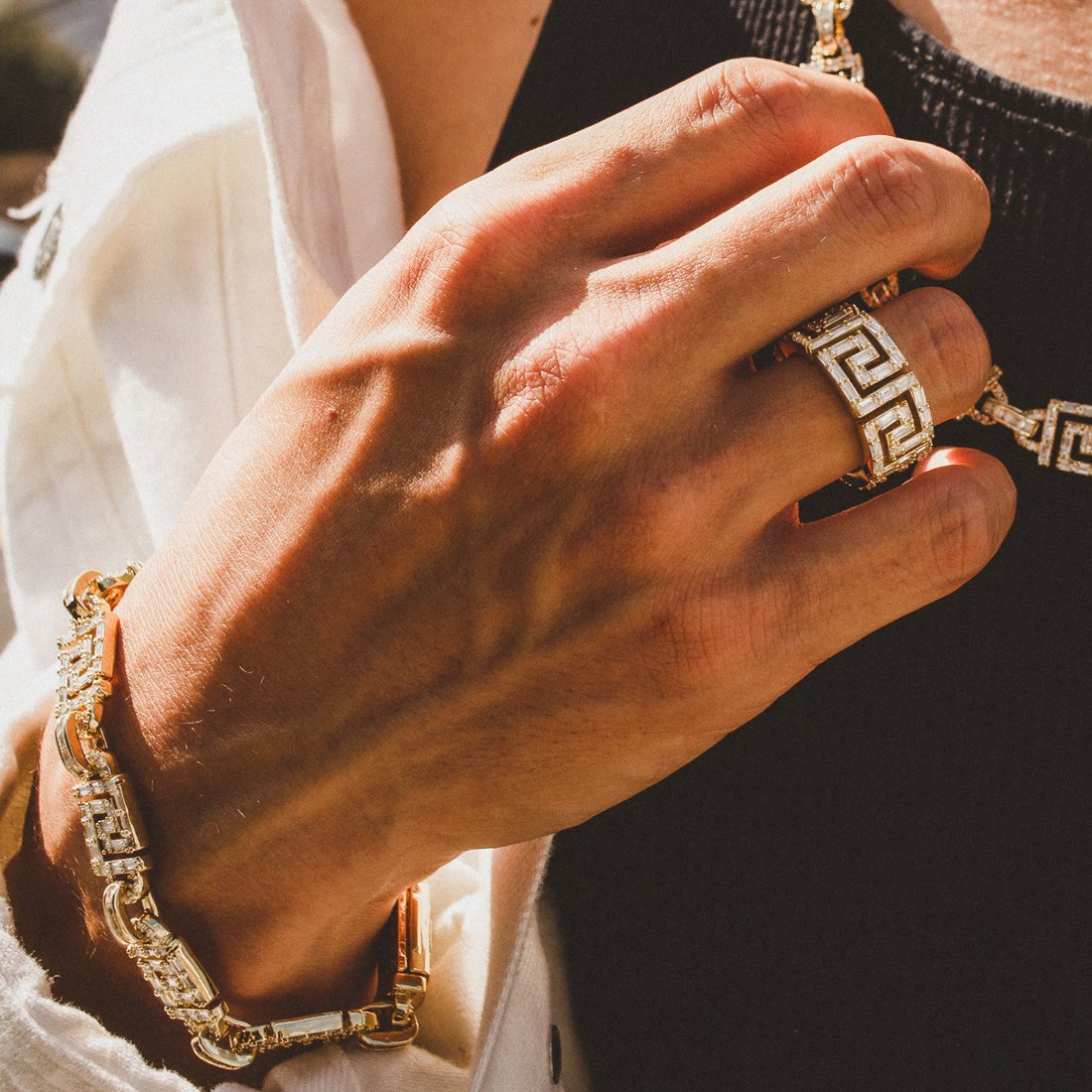 Greek Key Ring | Sterling Silver Rings | King Ice Sterling Silver / 14K Vermeil / 7