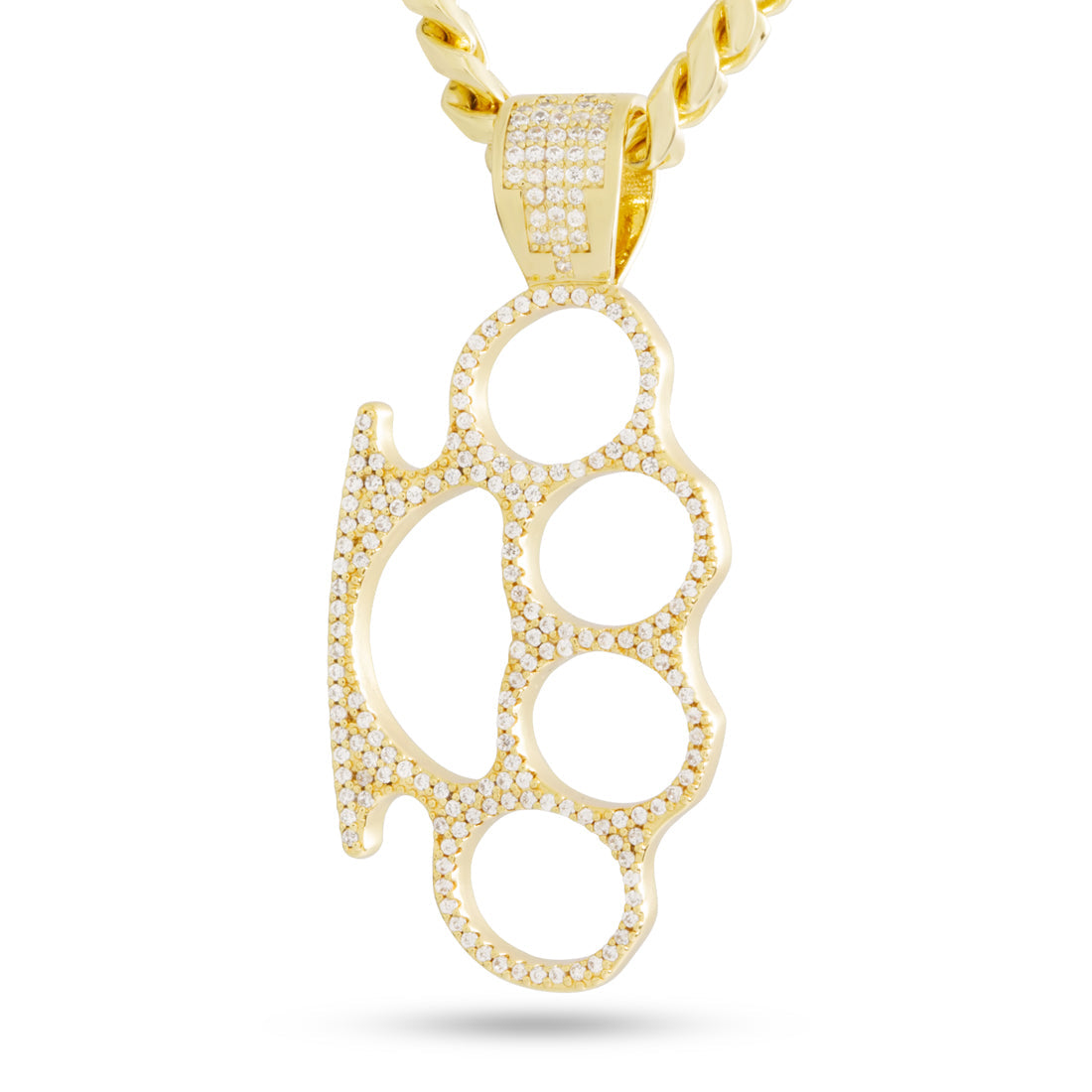 Rose Necklace Brutal Brass Knuckles Pendant w Swarovski Crystal Jewelry  Controse | eBay
