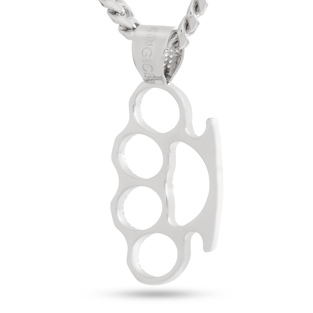 Stylish Edgy Silver Brass Knuckles Pendant with Sturdy Bismarck Chain –  Pavlove Jewelry