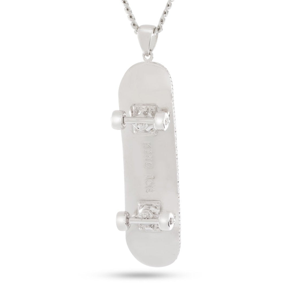 14K Gold Iced Skateboard Necklace NKX11146-GOLD