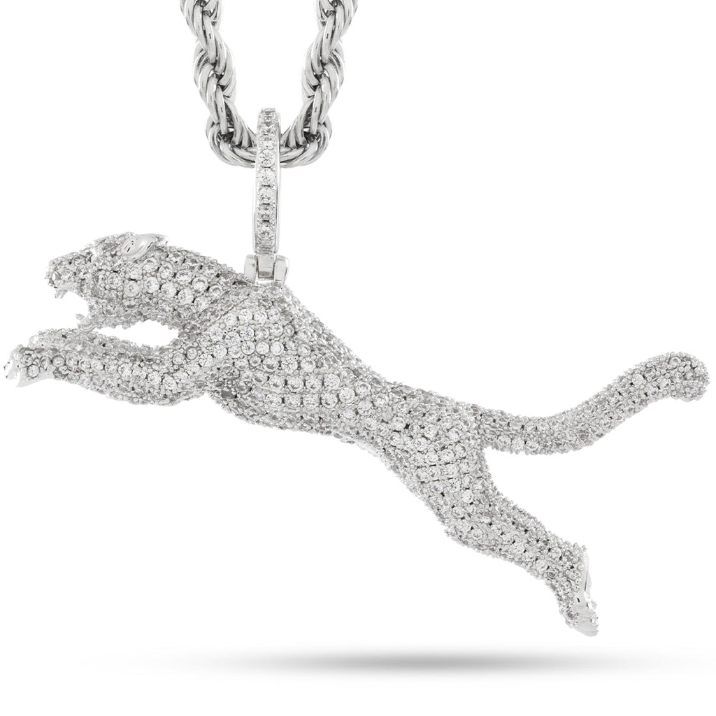 White Gold / 1.9" Jaguar Necklace
