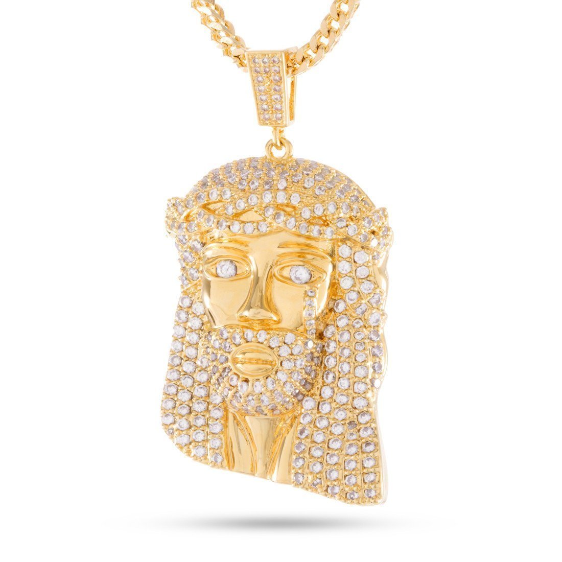 Gold Plated Jesus Sagrado Corazon Image Depiction Pendant 24