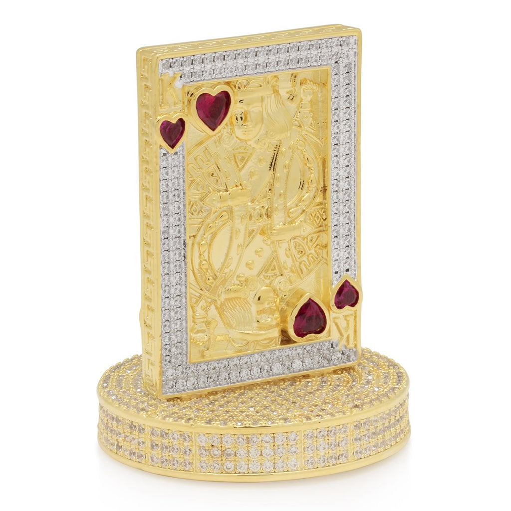 14K Gold King and Queen of Hearts Card Guard ACX14039