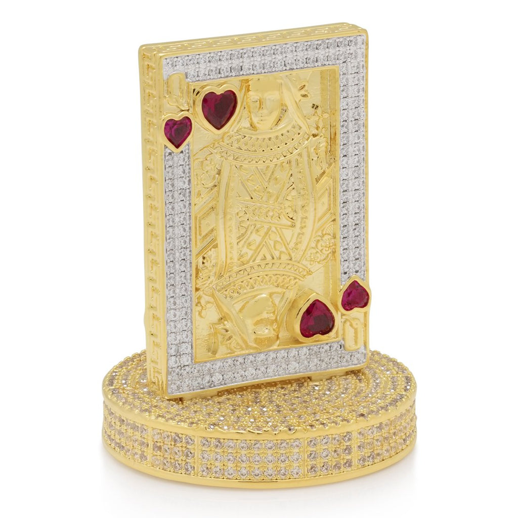 14K Gold King and Queen of Hearts Card Guard ACX14039