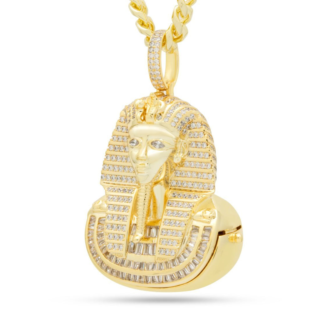 14K Gold Classic Secret Stash King Tut Necklace NKX14251-Gold