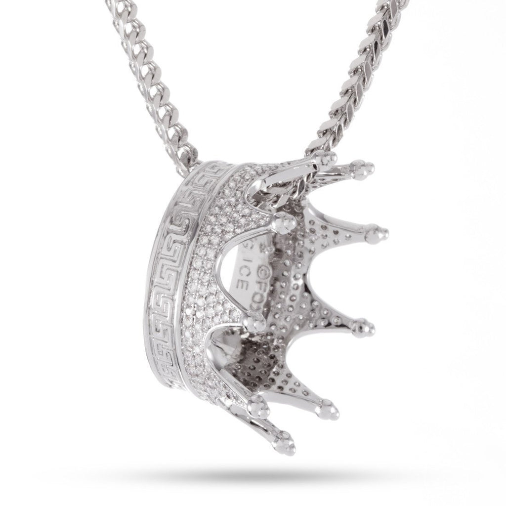 White Gold / S Kings Crown Necklace NKX11806-Silver