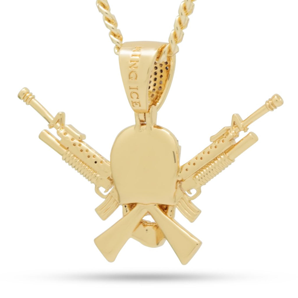 14K Gold / M M16 Jolly Roger Necklace NKX14286-GOLD