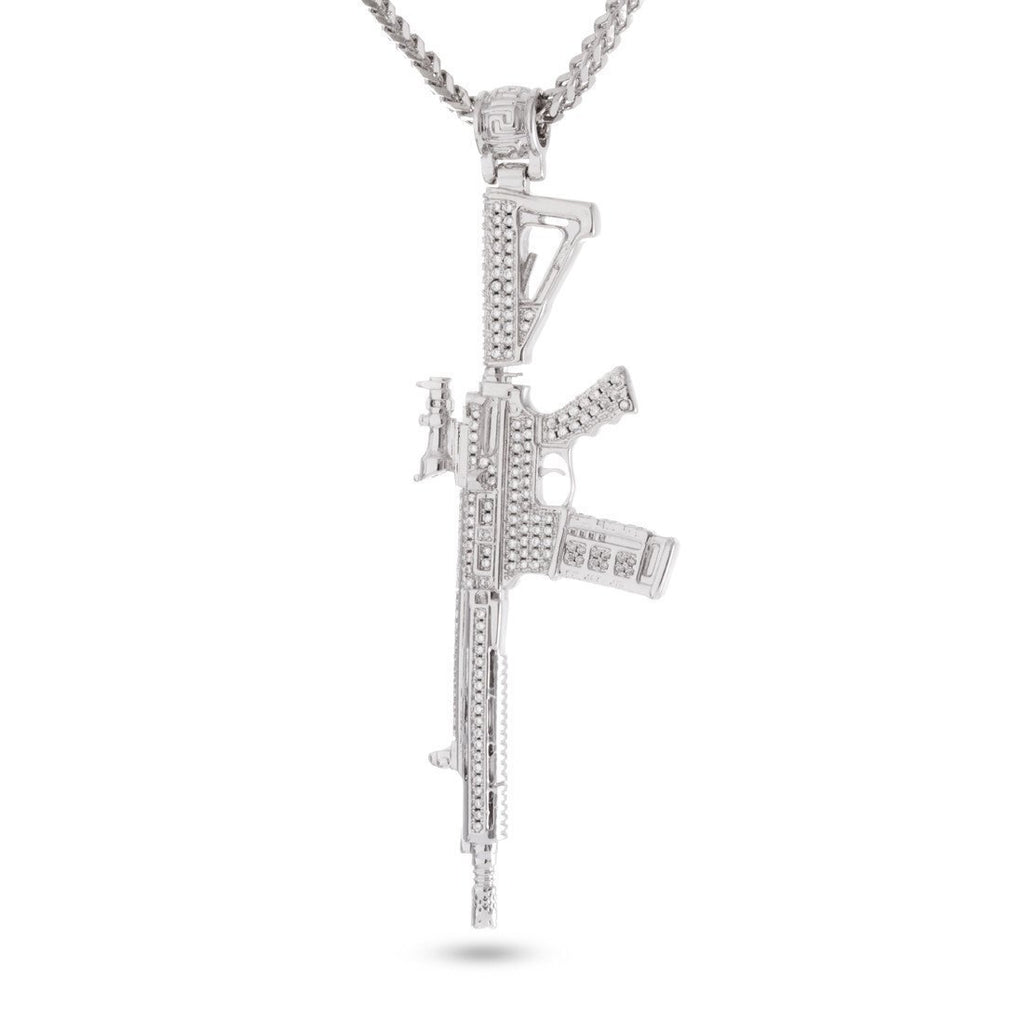 White Gold / XL M4 Necklace NKX12122-Silver