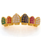 14K Gold / Top Multi Colored Grillz GRX12793-Gold-Top